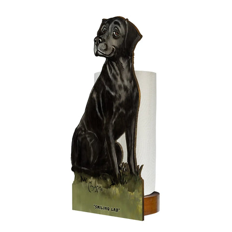 Toilet Roll Holder | Kitchen Roll Holder - Black Labrador