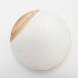 Round Marble and Wood Serving Board
