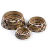 Checker Chewy Vuiton Bowl - 3 Sizes!! Dog Bowls - The Mane Dealer