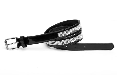 Plus Size Patent Crystal Belts