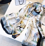 Long Voile Horse Print Scarf