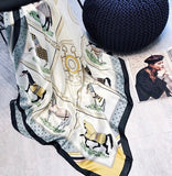 Long Voile Horse Print Scarf