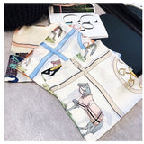 Long Voile Horse Print Scarf